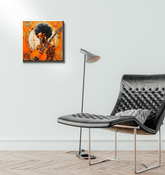 Elegant wrapped canvas displaying music and language unity.